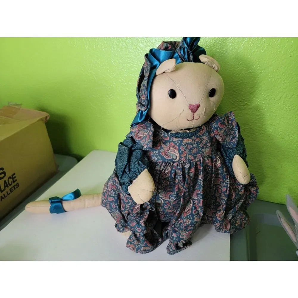 Vintage Handmade‎ Plush In Dress Mouse? Plushie Stuffed Toy 12